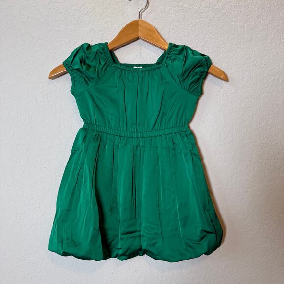 Crewcuts Toddler Girl's Green Bubble Hem Short Sleeve Dress Size 4 NEW - Picture 6 of 8